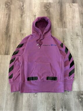 Off-White x Champion Purple Arrows Hoodie Size M